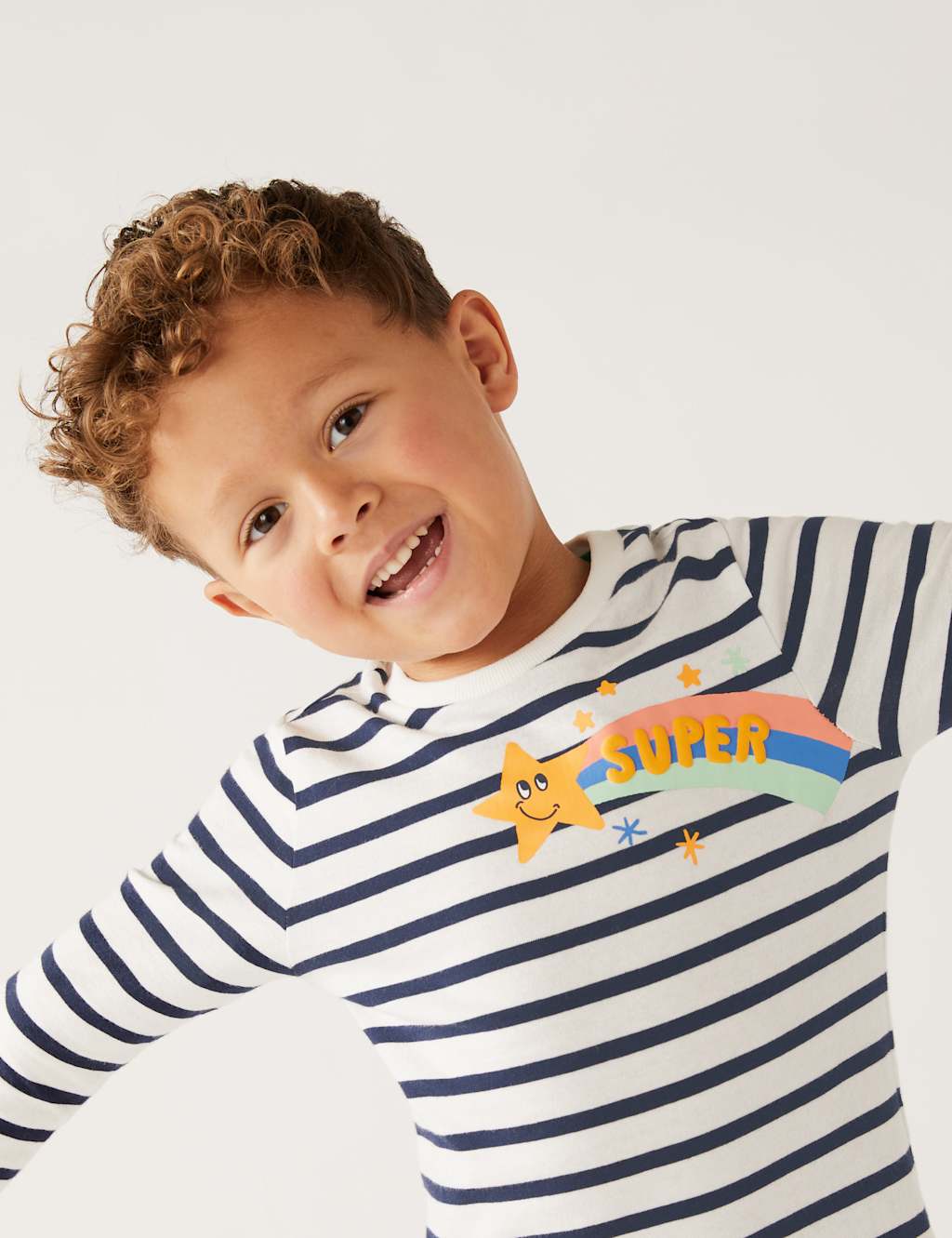 Pure Cotton Striped Shooting Star Top (2-8 Yrs) image 1