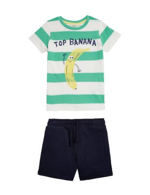 

Boys M&S Collection Cotton Rich Striped Top & Bottom Outfit (2-7 Yrs) - Multi, Multi