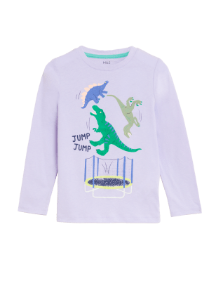 

Boys M&S Collection Pure Cotton Dinosaur Top (2-8 Yrs) - Lilac, Lilac