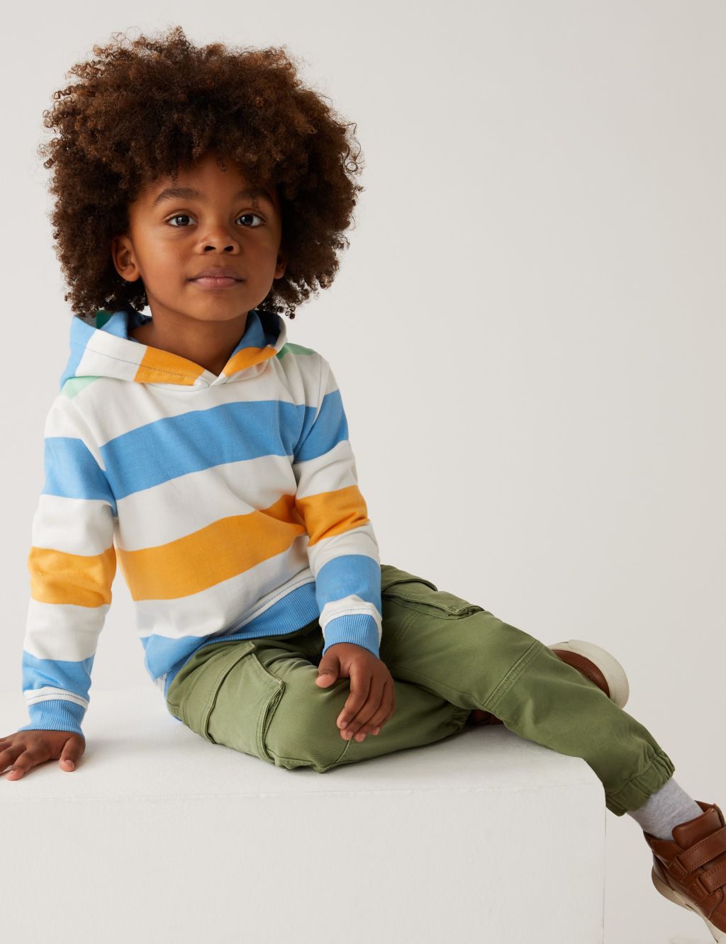 Pure Cotton Striped Hoodie (2-8 Yrs) image 1