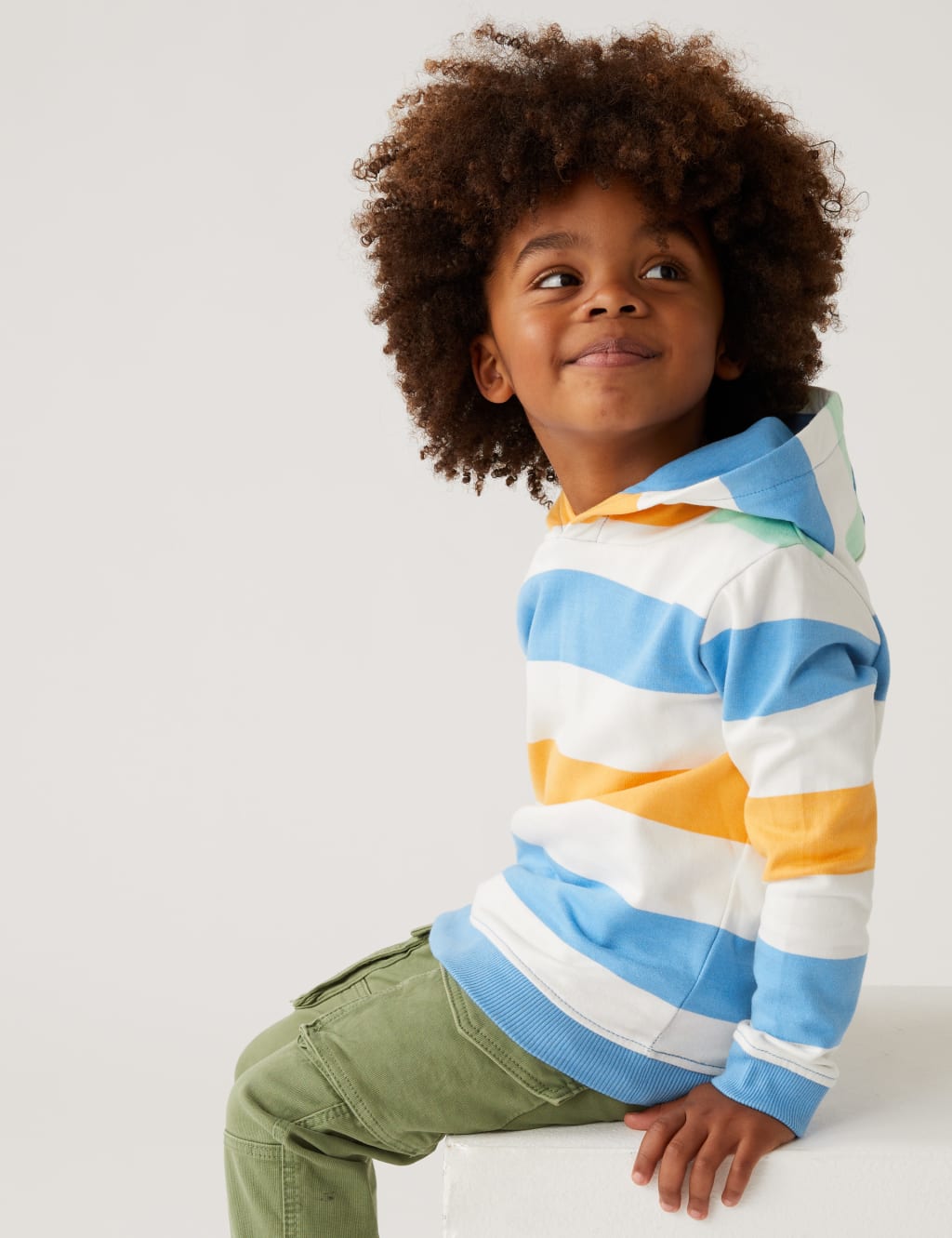 Pure Cotton Striped Hoodie (2-8 Yrs) image 2