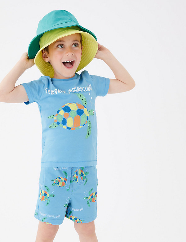 Cotton Rich Turtle Top & Bottom Outfit (2-7 Yrs) - KG