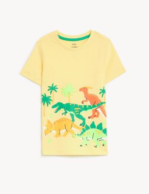 Pure Cotton Dinosaur Print T-Shirt (2-8 Yrs)