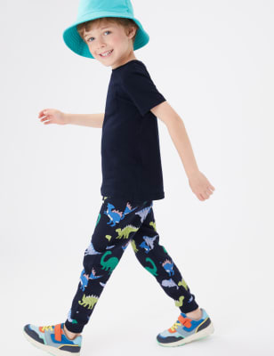 

M&S Collection Outfit (Oberteil/Hose) mit hohem Baumwollanteil und Dinosauriermuster (2-7 J.) - Navy Mix, Navy Mix