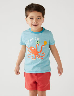 Pure Cotton Octopus T-Shirt (2-8 Yrs) - IS