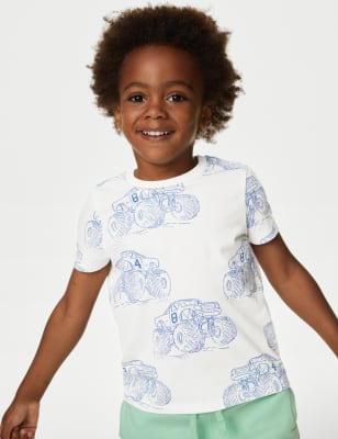 

Boys M&S Collection Pure Cotton Monster Truck Print T-Shirt (2-8 Yrs) - White, White
