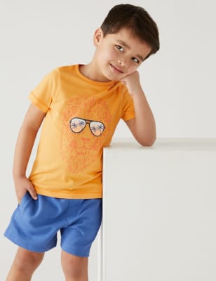 

Boys M&S Collection Pure Cotton Lion T-Shirt (2-8 Yrs) - Orange, Orange