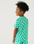 Pure Cotton Checkerboard T-Shirt