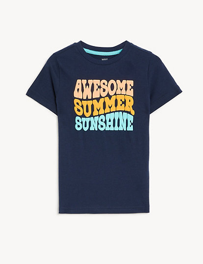 Pure Cotton Summer Slogan T-Shirt