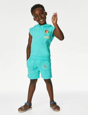

Boys M&S Collection 2pc Pure Cotton Tropicool Top & Bottom Outfit (2-8 Yrs) - Aqua, Aqua