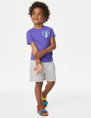 

Boys M&S Collection Pure Cotton Slogan T-Shirt (2-8 Yrs) - Purple, Purple