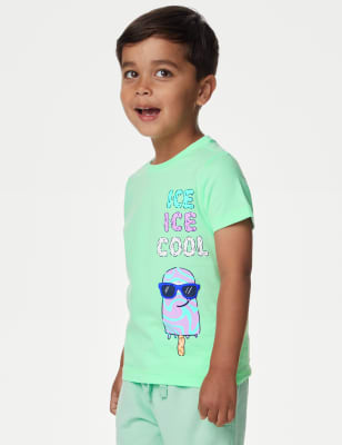 Pure Cotton Slogan T-Shirt (2-8 Yrs)