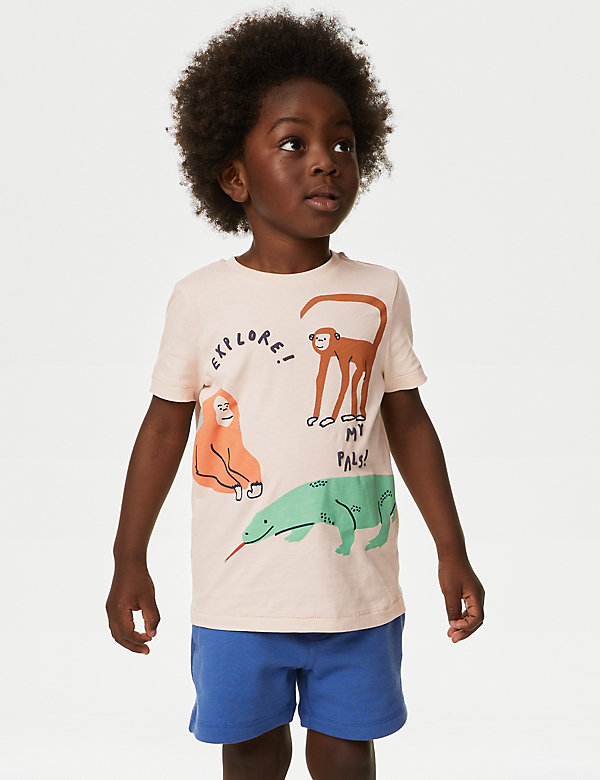 T-shirt με print Animal από 100% βαμβάκι (2-8 ετών) - GR
