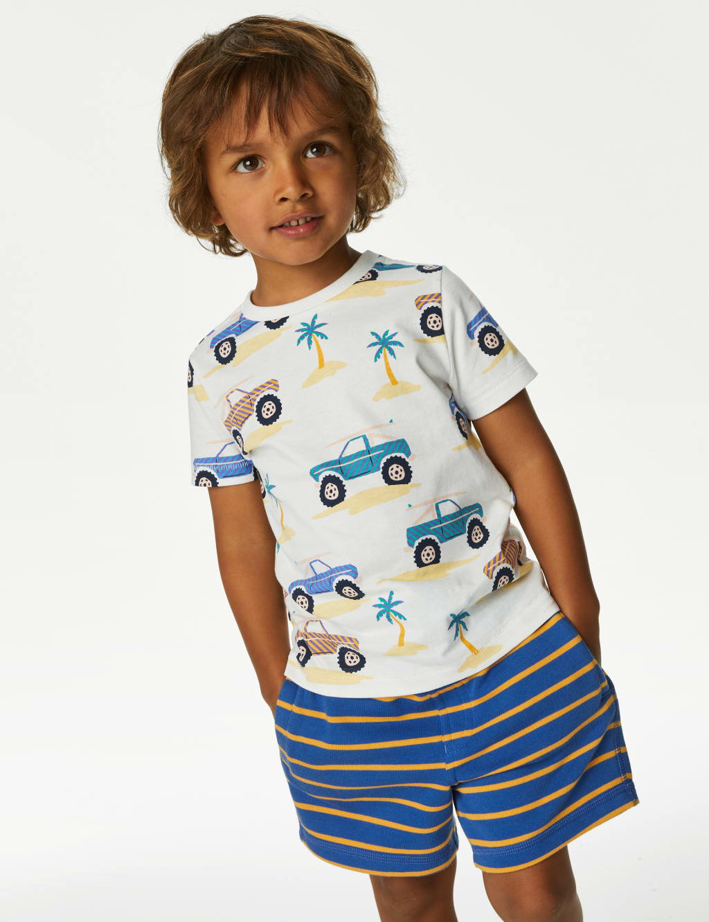 Pure Cotton Truck Print T-Shirt (2 - 8 Yrs) image 1