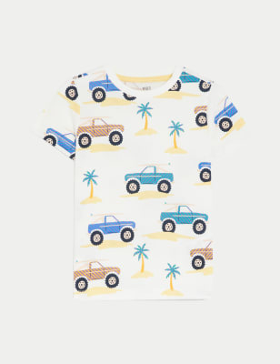 

Boys M&S Collection Pure Cotton Truck Print T-Shirt (2 - 8 Yrs) - White Mix, White Mix