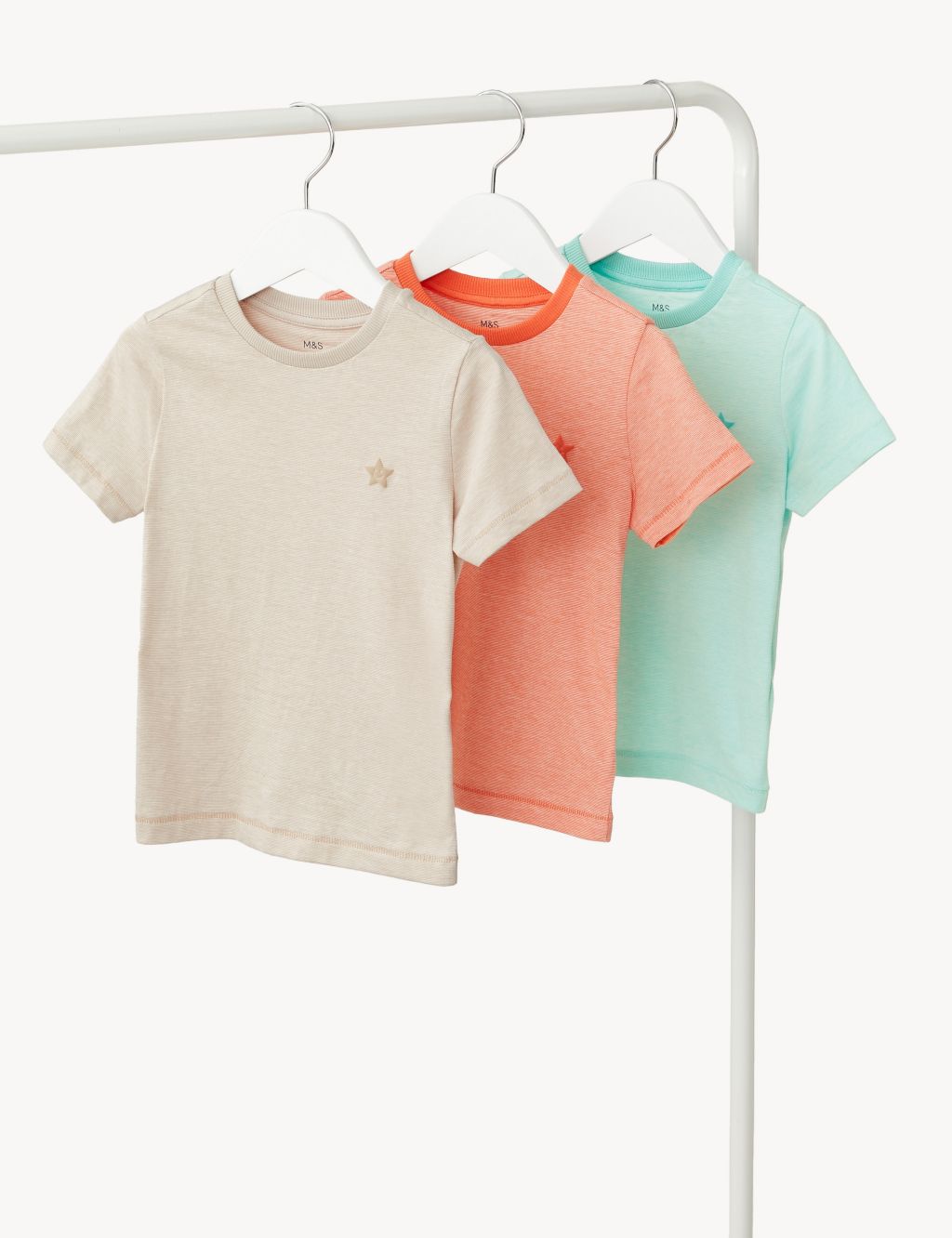 3pk Pure Cotton Star T-Shirts (2-8 Yrs) image 1