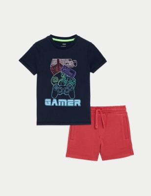 2pc Pure Cotton Gamer Outfit (2-8 Yrs) | M&S MY