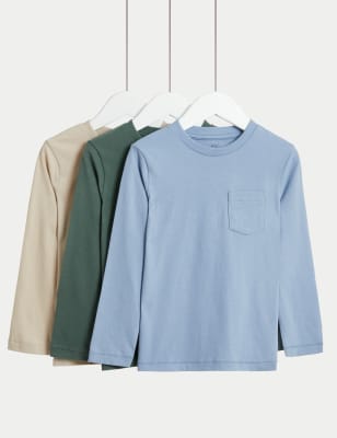 3pk Pure Cotton Plain Tops (2-8 Yrs) - CA