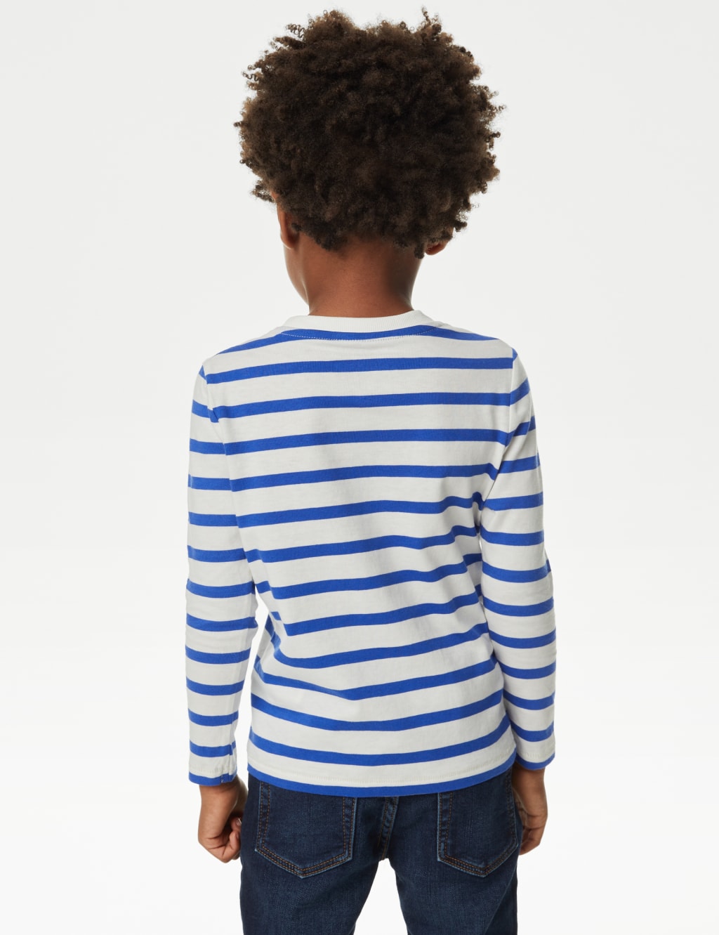 2pk Pure Cotton Striped & Plain Tops (2-8 Yrs) image 3
