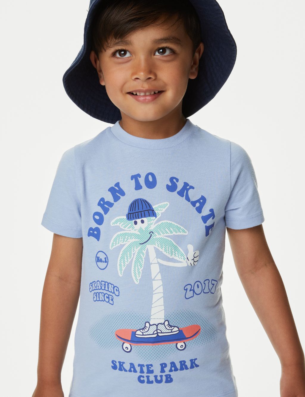 Pure Cotton Born To Skate T-Shirt (2-8 Yrs) image 2