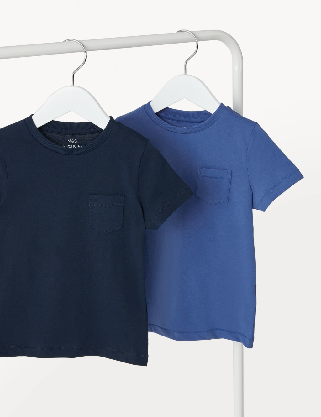 2pk Pure Cotton Plain T-Shirts (2-8 Yrs) image 1