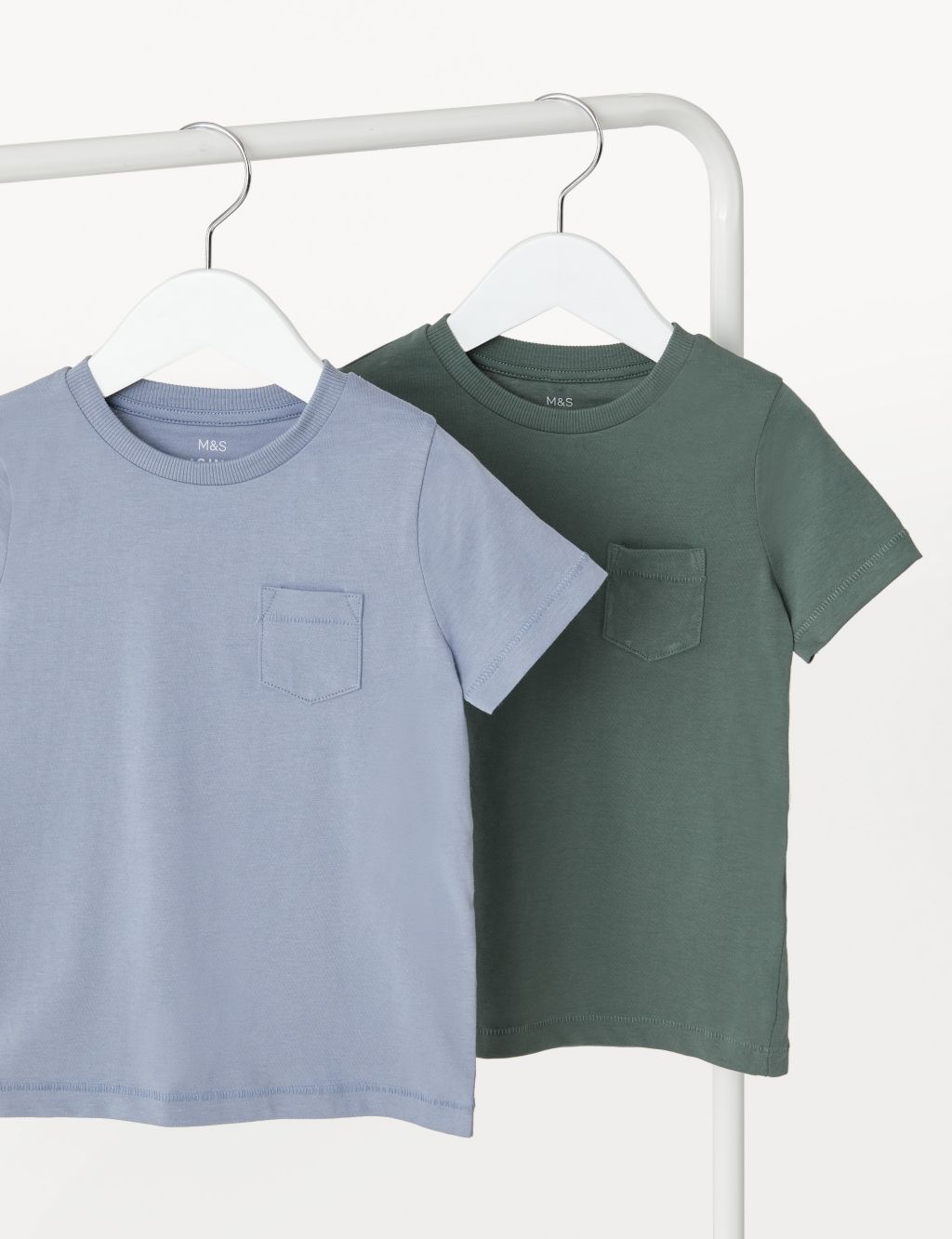2pk Pure Cotton Plain T-Shirts (2-8 Yrs) image 1