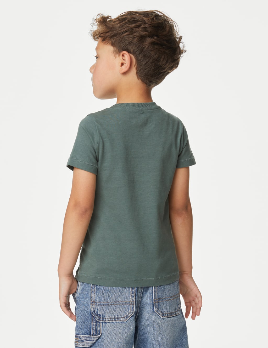 2pk Pure Cotton Plain T-Shirts (2-8 Yrs) image 2