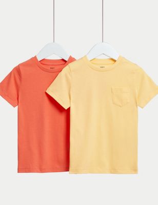 2pk Pure Cotton Plain T-Shirts (2-8 Yrs)