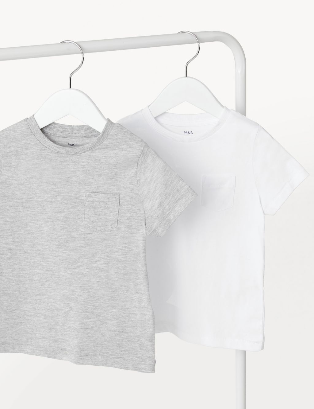 2pk Pure Cotton Plain T-Shirts (2-8 Yrs) image 1