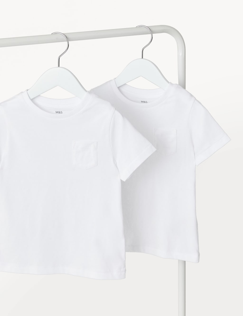 2pk Pure Cotton Plain T-Shirts (2-8 Yrs) image 1