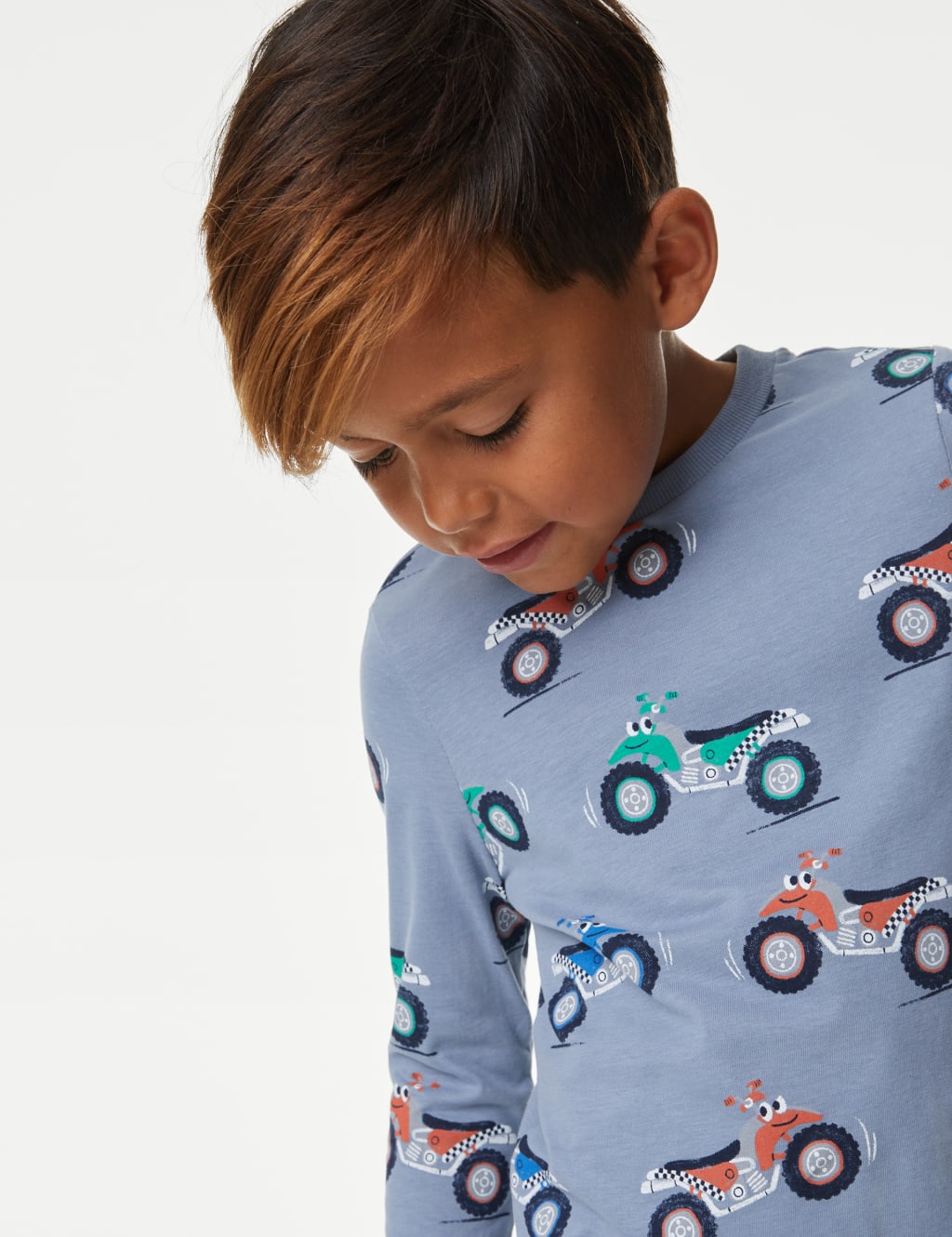 2pk Pure Cotton Quad Bike & Plain Tops (2-8 Yrs) image 3