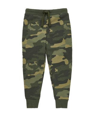 M&S Boys Organic Cotton Camouflage Joggers (2-7 Yrs)