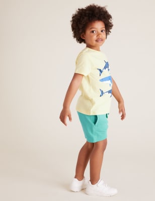 Short uni en coton (du 2 au 7 ans) - Rich Aqua