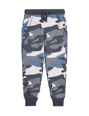 

Boys M&S Collection Cotton Rich Camouflage Joggers (2-7 Yrs) - Blue Mix, Blue Mix