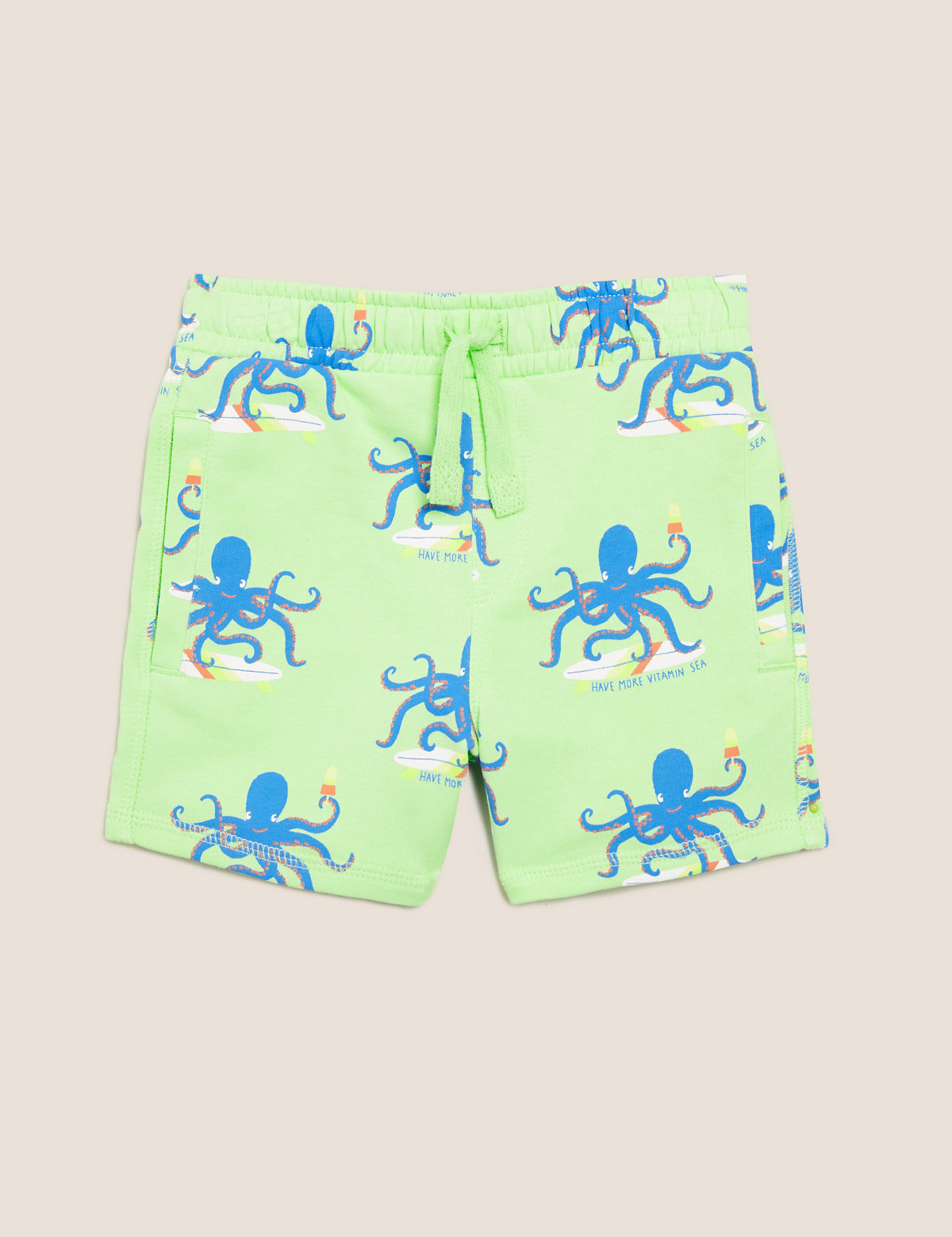 Organic Cotton Printed Octopus Shorts