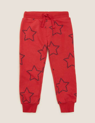 

Boys M&S Collection Cotton Rich Star Print Joggers (2-7 Yrs) - Brick, Brick