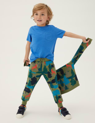 

M&S Collection Jogginghose mit hohem Baumwollanteil und Waldmuster (2-7 J.) - Khaki, Khaki