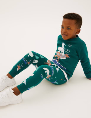 

Boys M&S Collection Cotton Rich Animal Print Joggers (2-7 Yrs) - Pine Green, Pine Green