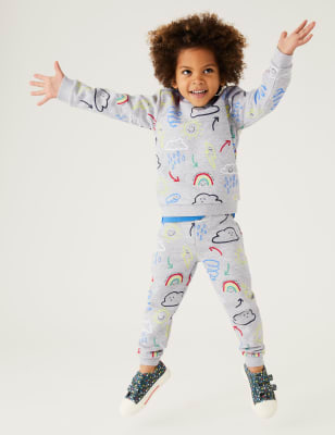 

Boys M&S Collection Cotton Rich Weather Print Joggers (2-7 Yrs) - Grey Mix, Grey Mix