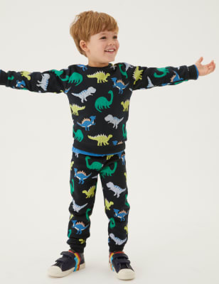 

Boys M&S Collection Cotton Rich Dinosaur Joggers (2-7 Yrs) - Navy, Navy