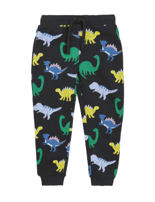 M&S Boys Cotton Rich Dinosaur Joggers (2-7 Yrs)