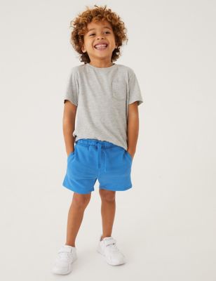 Boys M&S Collection Cotton Rich Shorts (2-7 Yrs) - Medium Blue, Medium Blue