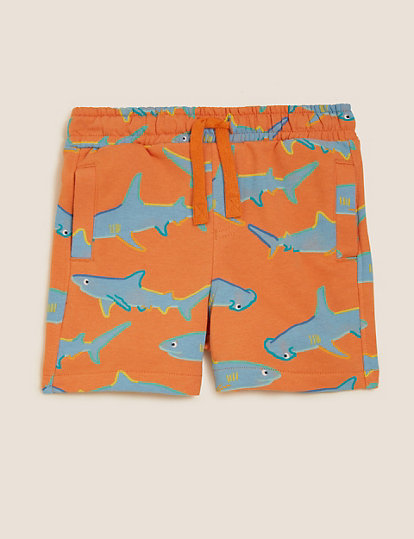 Cotton Rich Shark Shorts (2-7 Yrs)