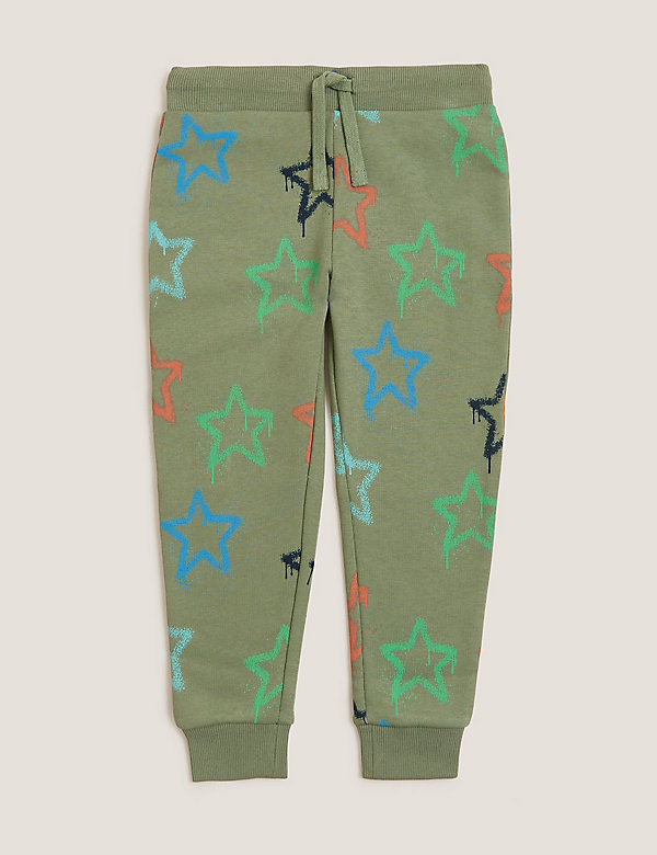 Marks & Spencer Boys Clothing Pants Sweatpants Cotton Rich Star Print Joggers 2-7 Yrs 
