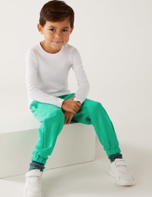 

Boys,Unisex,Girls M&S Collection Cotton Rich Joggers (2-8 Yrs) - Spearmint, Spearmint