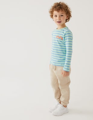 

Boys,Unisex,Girls M&S Collection Cotton Rich Joggers (2-8 Yrs) - Stone, Stone