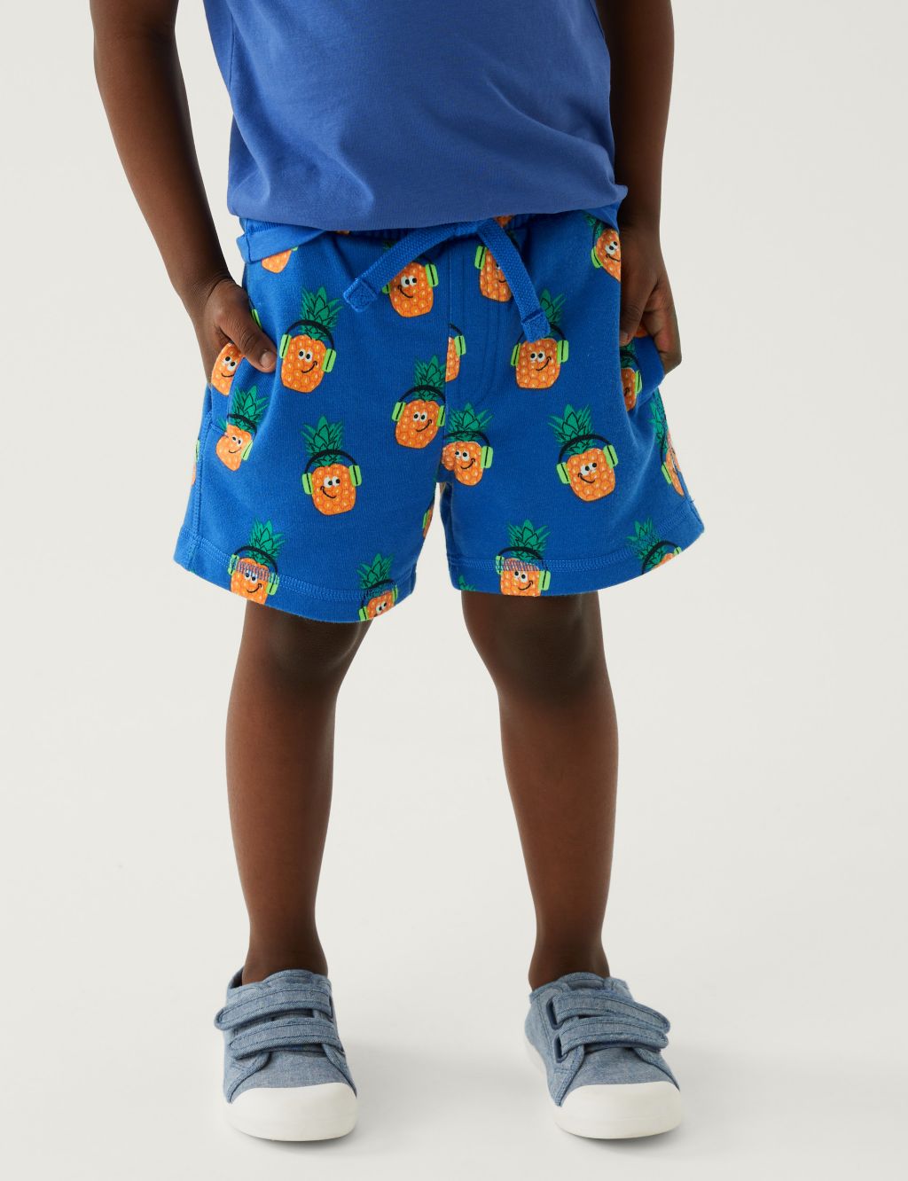 Cotton Rich Pineapple Shorts (2-8 Yrs) image 3