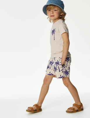 

Boys M&S Collection Cotton Rich Palm Tree Print Shorts (2-8 Yrs) - Cream Mix, Cream Mix