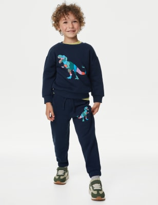 Katoenrijke joggingbroek met dinosaurusmotief (2-8 jaar) - BE