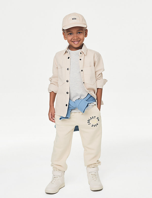 Cotton Rich Smiley Face Slogan Joggers (2-8 Years) - IL